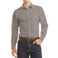 thumbnail image 1 of Men's Long Sleeve Regular Fit Button Up Pocket Solid Standard Cuff Dress Shirt, 1 of 2