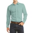 thumbnail image 1 of Men's Long Sleeve Regular Fit Button Up Pocket Solid Standard Cuff Dress Shirt, 1 of 2