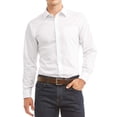 thumbnail image 1 of Men's Long Sleeve Regular Fit Button Up Pocket Solid Standard Cuff Dress Shirt, 1 of 2