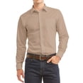 thumbnail image 1 of Men's Long Sleeve Regular Fit Button Up Pocket Solid Standard Cuff Dress Shirt, 1 of 2