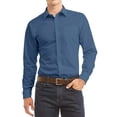 thumbnail image 1 of Men's Long Sleeve Regular Fit Button up Pocket Solid Standard Cuff Dress Shirt, 1 of 2
