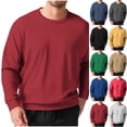 thumbnail image 1 of Men's Long Sleeve Ribbed Knit Shirts Crew Neck Pullover Tops Regular Fit Stretchy Sweatshirt Lightweight Sweater, 1 of 5