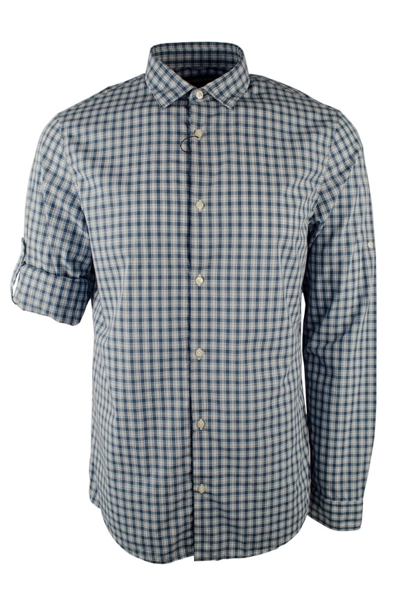 Men's Long Sleeve Shane Plaid Slim Fit Shirt SB XXL