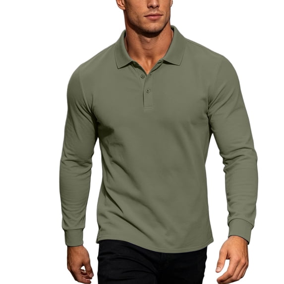 Men's Long Sleeve Shirt Classic Collared Solid Color Casual Button Top Soft Comfort Loose Tee Shirts Slim Fit Dress Shirts for Men
