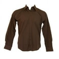 thumbnail image 1 of Men's Long Sleeve Shirt Classic Fit Formal Button Up Collared Dress Shirt, Brown, L, 1 of 4