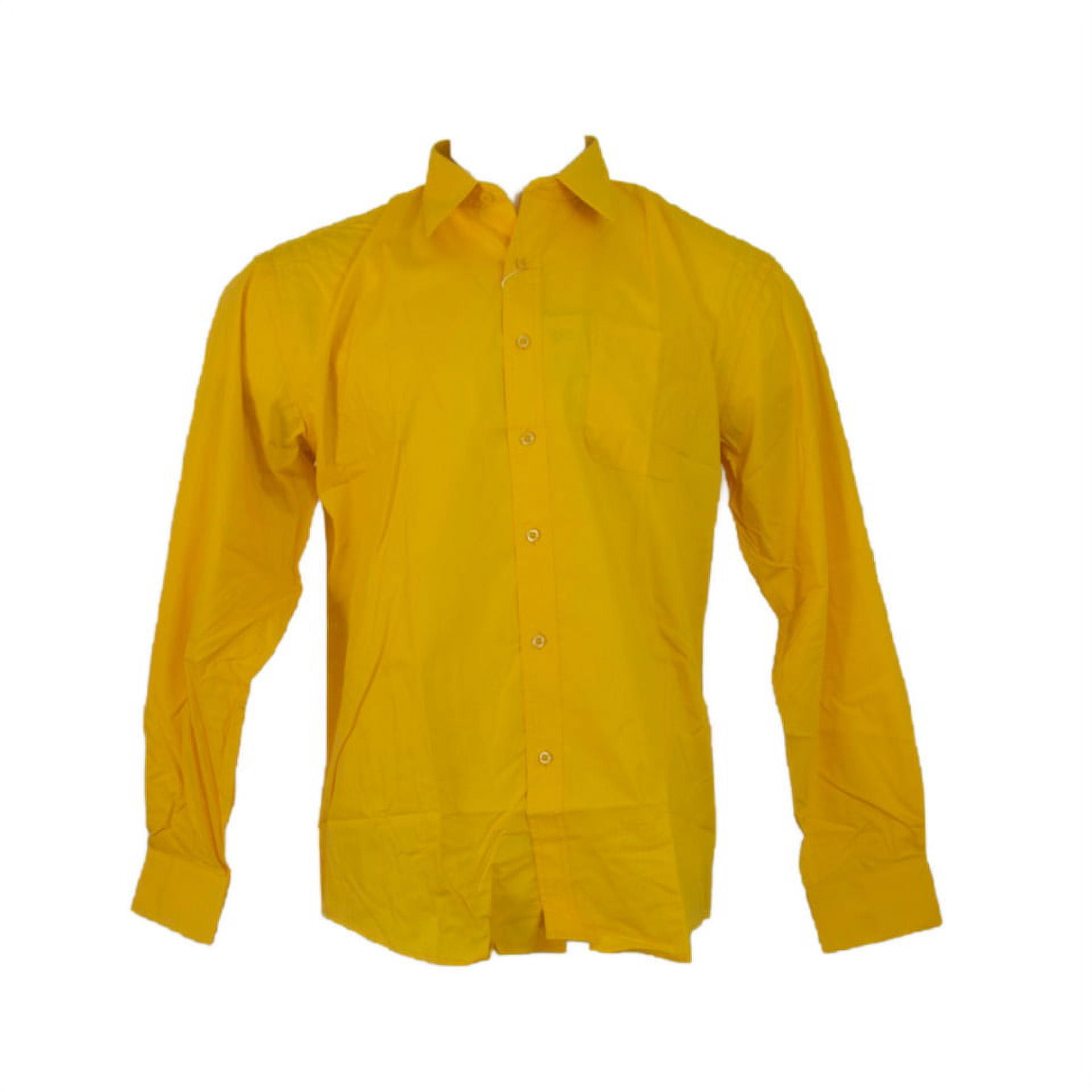 Men s Long Sleeve Shirt Classic Fit Formal Button Up Collared Dress Shirt Yellow L Walmart