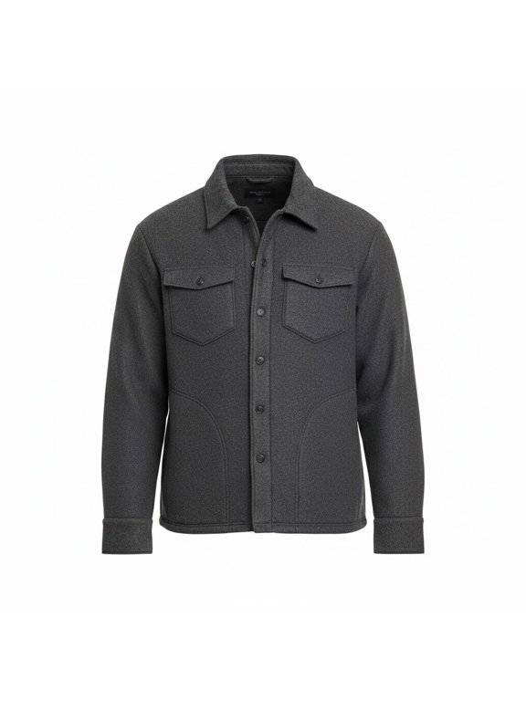 Men's Long Sleeve Shirt Jacket - Charcoal Gray M