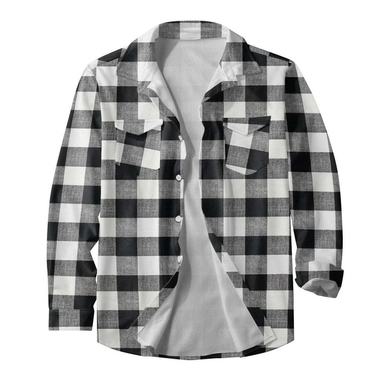 BKE Plaid Flannel Shirt Jacket - Men's Coats/Jackets in Black Grey