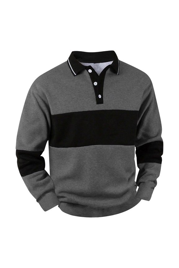Men's Long Sleeve Shirt Long Sleeve Breathable Button Up Tee, Lightweight Layering Top for Golf, Weekend Outings and Fall Season Street Style