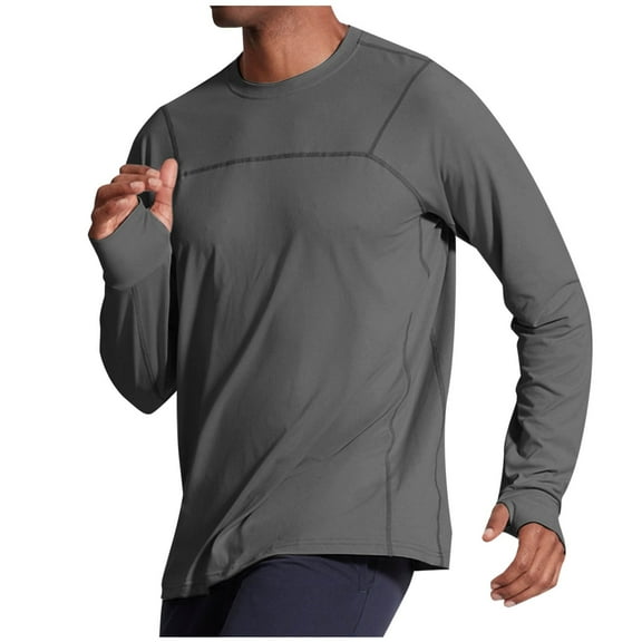 Men's Long Sleeve Shirt Quick Dry UPF 50+ Sun Protection Lightweight Rash Guard T-Shirt Casual Loose Fit Athletic Workout Fishing Tee