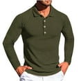 thumbnail image 1 of Men's Long Sleeve Shirt Slim Lapel Button Elastic Knitted Shirt Fall Casual Solid Formal Shirt, 1 of 6