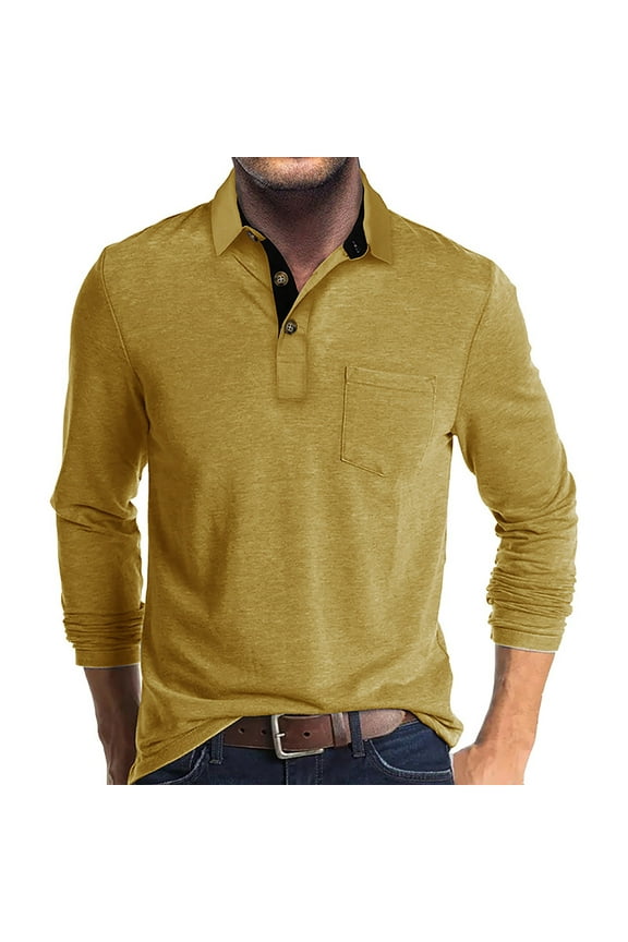 Men's Long Sleeve Shirt - Solid Color Retro Button Down with Soft Brushed Fabric, Wrinkle-Resistant Casual Top for Office, Date Night and Everyday Stylish Wear