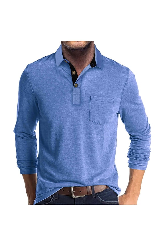 Men's Long Sleeve Shirt - Solid Color Retro Button Down with Soft Brushed Fabric, Wrinkle-Resistant Casual Top for Office, Date Night and Everyday Stylish Wear