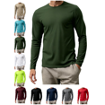 thumbnail image 1 of Men's Long Sleeve Shirts Crewneck T-Shirt Solid Color Mesh Fabric Moisture Wicking Lightweight Athletic Top, 1 of 6