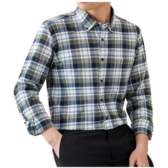 Men's Long Sleeve Shirts Wrinkle Free Button Down Casual Stretch Dress Shirts Soft Cotton Work Shirts Black 3XL