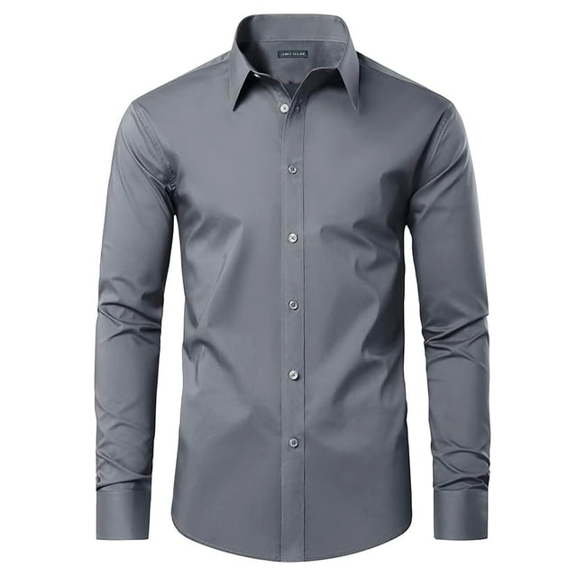 Men's Long Sleeve Slim Fit Dress Shirts (S2XL)