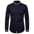 thumbnail image 1 of Men's Long Sleeve Slim Fit Shirt Casual Button Down Business Uniform Shirts Fashion Embroidered Western Work Shirt, 1 of 4