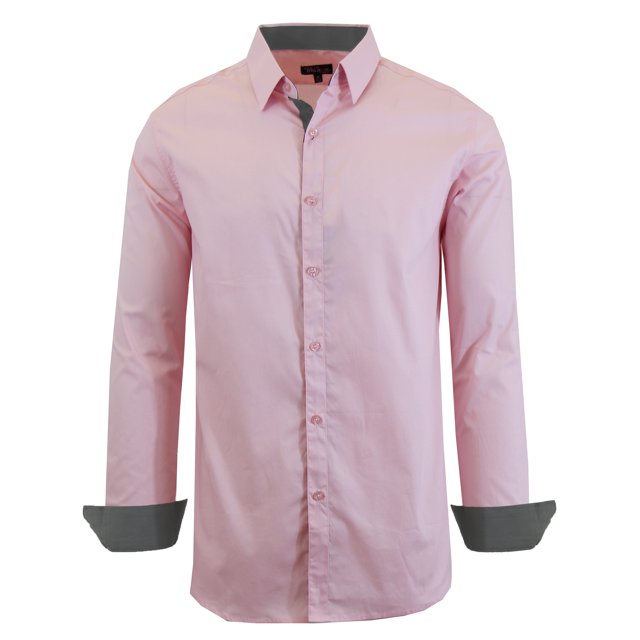 Men's Long Sleeve SlimFit Solid Dress Shirts (S2XL)