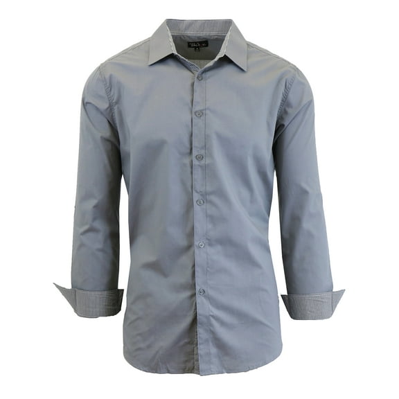 Men's Long Sleeve Slim-Fit Solid Dress Shirts (S-3XL)