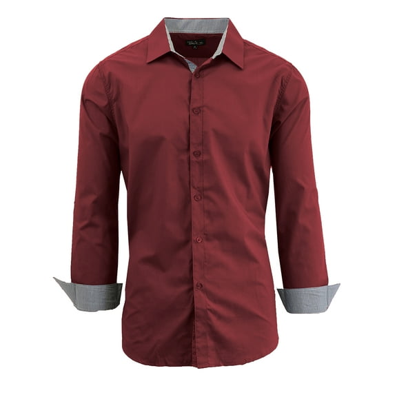 Men's Long Sleeve Slim-Fit Solid Dress Shirts (S-3XL)
