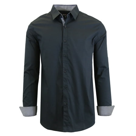 Men's Long Sleeve Slim-Fit Solid Dress Shirts (S-3XL)