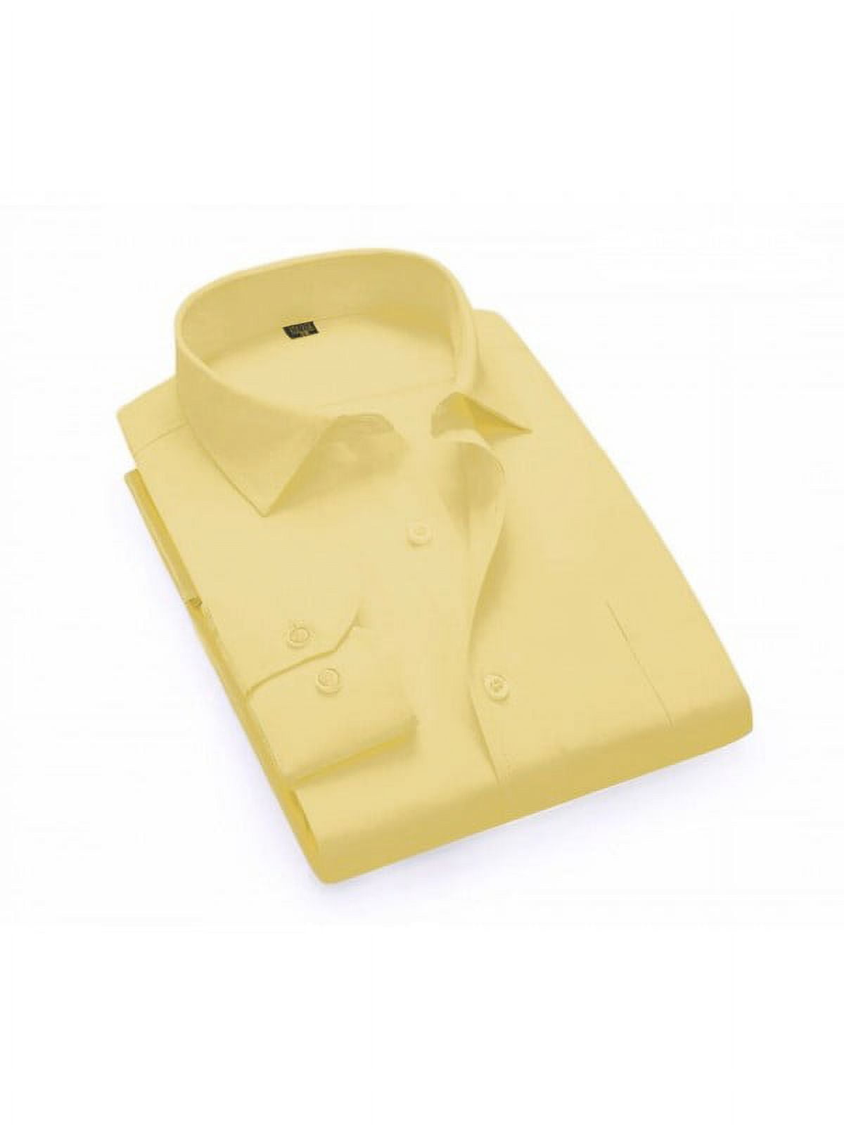 walmart long sleeve dress shirts Men's Classic Button Up Long Sleeve Solid Cream Color Slim Fit Dress Shirt - Cream - Cotton Blend