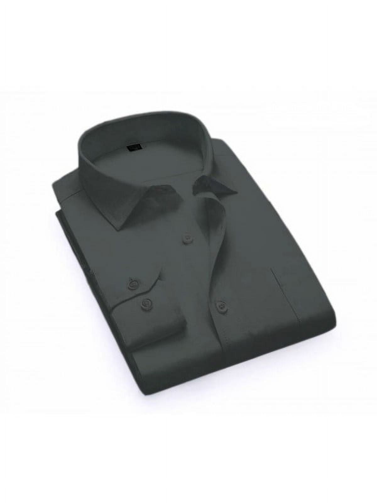 cotton long sleeve dress shirts for men Non-Iron Cotton Solid Dress Shirt With Contrast Trim