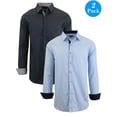 thumbnail image 1 of Men's Long Sleeve Stretch Cotton Dress Shirts (2-Pack), 1 of 12