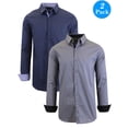 thumbnail image 1 of Men's Long Sleeve Stretch Cotton Dress Shirts (2-Pack), 1 of 12