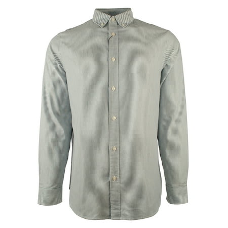 Men's Long Sleeve Striped Tailored Classic Fit Shirt-V-L