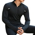 Men's Long Sleeve Sun Shirts UPF 50+ Tees 1/4 Zip Up Fishing Running