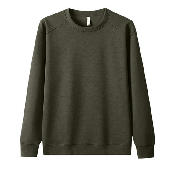 Men's Long Sleeve Sweatshirt Casual Crew Neck Top Soft Inner Wear For Layering Blouses Fashion Winter Clothing Basic Outdoor Fall Clothes