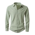 thumbnail image 1 of Men's Long Sleeve Sweatshirt Solid Color Lapel Button Cardigan Pocket Linen Shirt Top Basic Outdoor Fall Clothes Casual Fashion Winter Clothing, 1 of 8