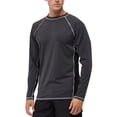 thumbnail image 1 of Men's Long Sleeve Swim Shirt, UPF 50+ Sun Protection Quick Dry Loose Fit Rash Guard for Men, UV Protection Beach Surf Swimming Water T-Shirt for Outdoor Sports Dark Gray B XXL, 1 of 4