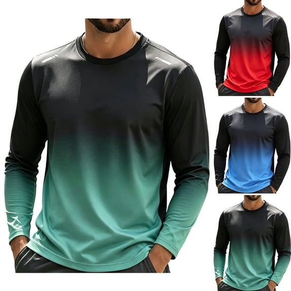 Men's Long Sleeve Swim Shirts Rashguard UPF 50+ UV Sun Protection Shirt Athletic Workout Running Hiking T-Shirt Swimwear Green