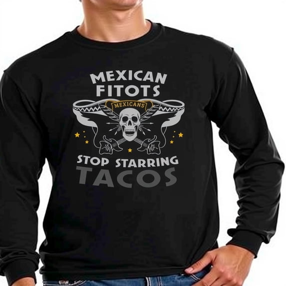 Men's Long Sleeve T-Shirt "Mexican Fitots" Design, Casual Style