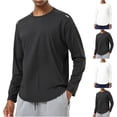 thumbnail image 1 of Men's Long Sleeve T-Shirt Nylon Spandex Quick Dry Running Top Athletic Training Shirt Moisture Wicking Workout Tee Breathable Gym Fitness Casual | Zenithor,White 2XL, 1 of 6