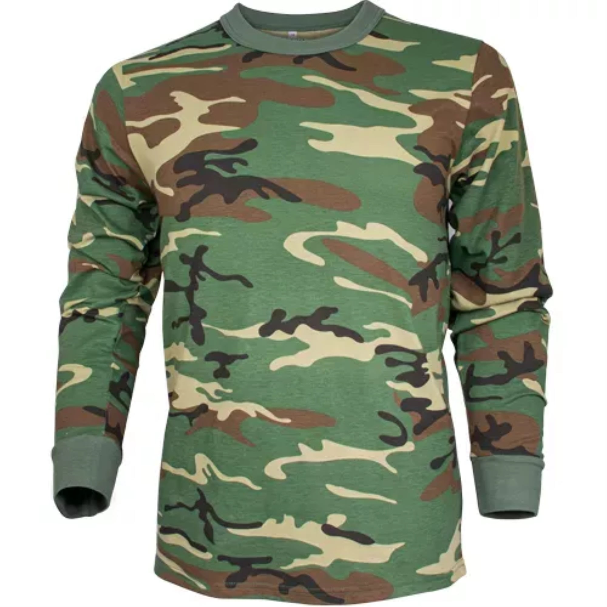 Men's Long Sleeve T-Shirt - Woodland Camo - Large - Walmart.com