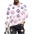 thumbnail image 1 of Men's Long Sleeve T-Shirts Casual Big&Tall Round Neck and Loose Fit Paw Printed Comfy Cozy Graphic Pullover Tops (5XL, Purple), 1 of 5
