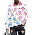 thumbnail image 1 of Men's Long Sleeve T-Shirts Casual Big&Tall Round Neck and Loose Fit Paw Printed Comfy Cozy Graphic Pullover Tops (XL, Pink), 1 of 5