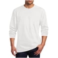 thumbnail image 1 of Men's Long Sleeve T Shirts Lightweight Solid Color Longline Shirt Loose Fit Polka Dots Print Basic Tees, 1 of 5