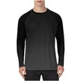 thumbnail image 1 of Men's Long Sleeve T Shirts Sun Protection Raglan Sleeve Crew Neck Baseball Tee Transitional Weather Pullover Tops, 1 of 5