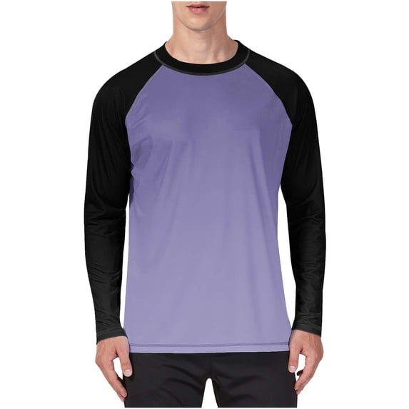 Men's Long Sleeve T Shirts Sun Protection Raglan Sleeve Crew Neck Baseball Tee Transitional Weather Pullover Tops