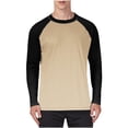 thumbnail image 1 of Men's Long Sleeve T Shirts Sun Protection Raglan Sleeve Crew Neck Baseball Tee Transitional Weather Pullover Tops, 1 of 5