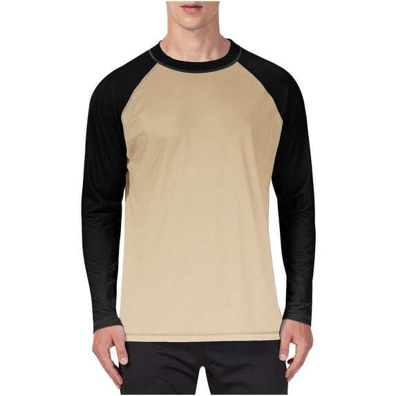 Men's Long Sleeve T Shirts Sun Protection Raglan Sleeve Crew Neck Baseball Tee Transitional Weather Pullover Tops