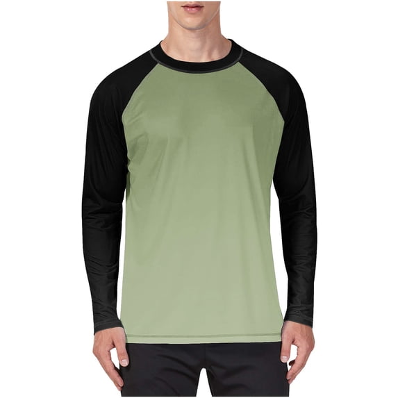 Men's Long Sleeve T Shirts Sun Protection Raglan Sleeve Crew Neck Baseball Tee Transitional Weather Pullover Tops