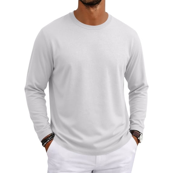 Men's Long Sleeve Tee Shirts Crew Neck Casual T-Shirts Soft Classic Style for Daily Casual,XL