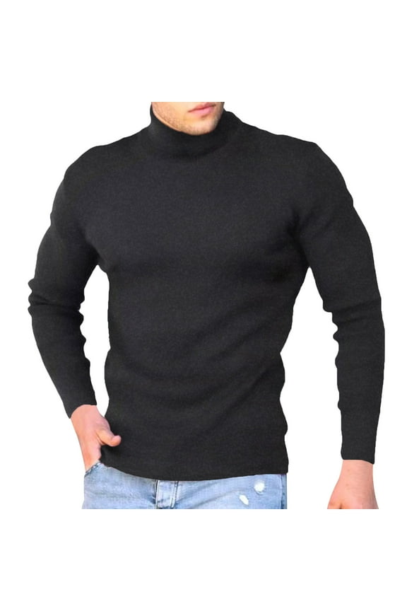 Men's Long Sleeve Tee Shirts Mens Shirts Long Sleeve Turtle Neck Thermal Thick Warm Sweatshirts Slimt Fit Pullover Workout Top