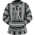thumbnail image 1 of Men's Long Sleeve Textured Hooded Ethnic Sweatshirt Casual Lightweight Hoodies Pullover Drawstring Hoodie with Kanga Pockets (Grey,L), 1 of 4