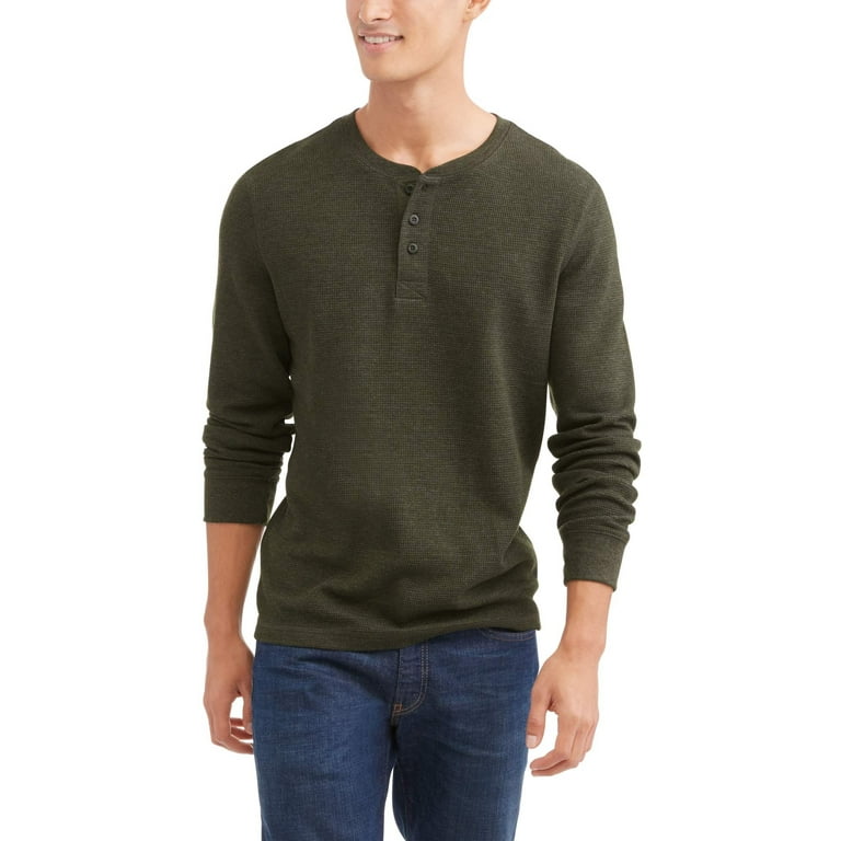 Men s Long Sleeve Thermal Henley Walmart